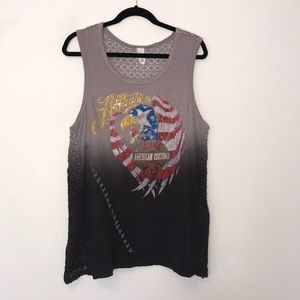 Women’s Affliction Tank Top with Lace detail